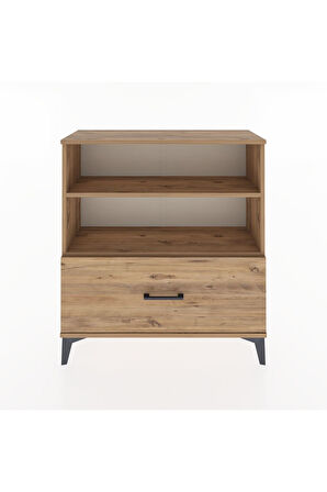 Arges Şifonyer 2 Raflı Tek Çekmeceli 88x30x96 Çam-Çam