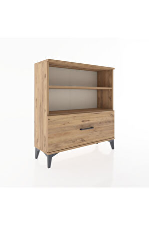 Arges Şifonyer 2 Raflı Tek Çekmeceli 88x30x96 Çam-Çam