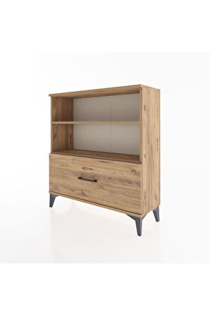 Arges Şifonyer 2 Raflı Tek Çekmeceli 88x30x96 Çam-Çam