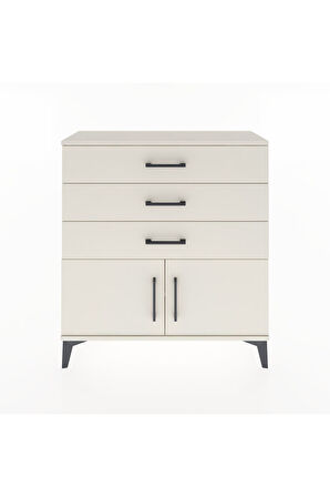 Arges Şifonyer Tek Raflı 3 Çekmeceli 2 Kapaklı 88x30x96 Aytaşı-Aytaşı