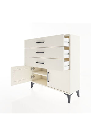 Arges Şifonyer Tek Raflı 3 Çekmeceli 2 Kapaklı 88x30x96 Aytaşı-Aytaşı