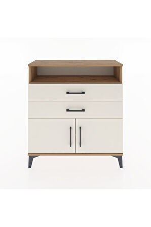 Arges Şifonyer 2 Raflı 2 Çekmeceli 2 Kapaklı 88x30x96 Çam-Aytaşı