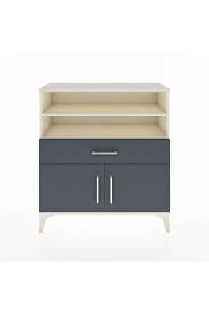 Arges Şifonyer 3 Raflı Tek Çekmeceli 2 Kapaklı 88x30x96 Aytaşı-Antrasit
