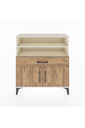 Arges Şifonyer 3 Raflı Tek Çekmeceli 2 Kapaklı 88x30x96 Aytaşı-Çam