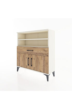 Arges Şifonyer 3 Raflı Tek Çekmeceli 2 Kapaklı 88x30x96 Aytaşı-Çam