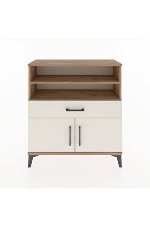 Arges Şifonyer 3 Raflı Tek Çekmeceli 2 Kapaklı 88x30x96 Çam-Aytaşı