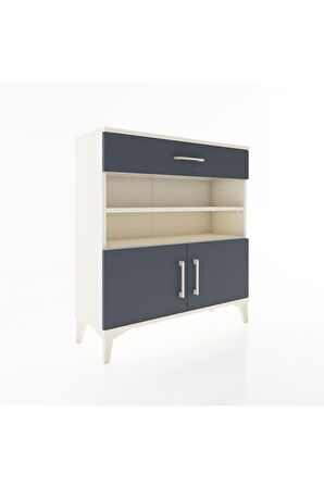 Arges Şifonyer 3 Raflı Tek Çekmeceli 2 Kapaklı 88x30x96 Aytaşı-Antrasit