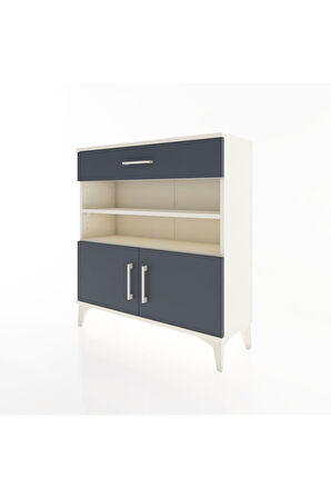 Arges Şifonyer 3 Raflı Tek Çekmeceli 2 Kapaklı 88x30x96 Aytaşı-Antrasit