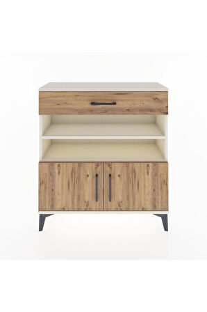 Arges Şifonyer 3 Raflı Tek Çekmeceli 2 Kapaklı 88x30x96 Aytaşı-Çam