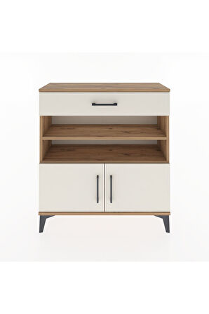 Arges Şifonyer 3 Raflı Tek Çekmeceli 2 Kapaklı 88x30x96 Çam-Aytaşı
