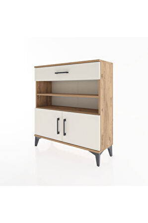 Arges Şifonyer 3 Raflı Tek Çekmeceli 2 Kapaklı 88x30x96 Çam-Aytaşı