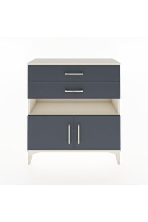Arges Şifonyer 2 Raflı 2 Çekmeceli 2 Kapaklı 88x30x96 Aytaşı-Antrasit
