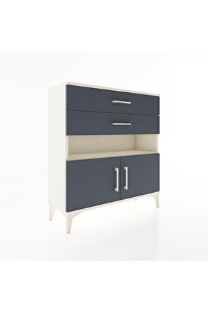 Arges Şifonyer 2 Raflı 2 Çekmeceli 2 Kapaklı 88x30x96 Aytaşı-Antrasit