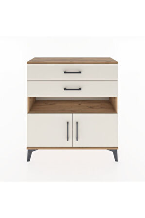 Arges Şifonyer 2 Raflı 2 Çekmeceli 2 Kapaklı 88x30x96 Çam-Aytaşı