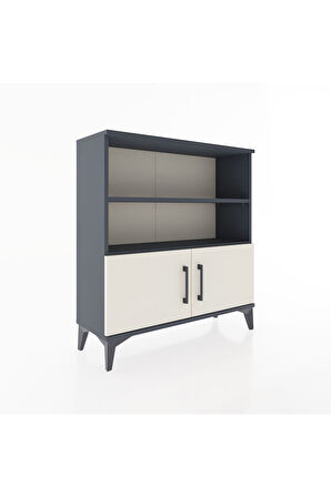 Arges Şifonyer 3 Raflı 2 Kapaklı 88x30x96 Antrasit-Aytaşı