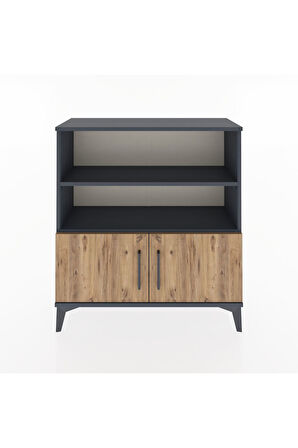 Arges Şifonyer 3 Raflı 2 Kapaklı 88x30x96 Antrasit-Çam
