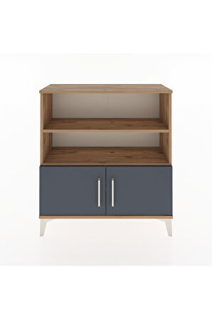 Arges Şifonyer 3 Raflı 2 Kapaklı 88x30x96 Çam-Antrasit
