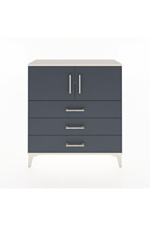 Arges Şifonyer 2 Raflı 3 Çekmeceli 2 Kapaklı 88x30x96 Aytaşı-Antrasit