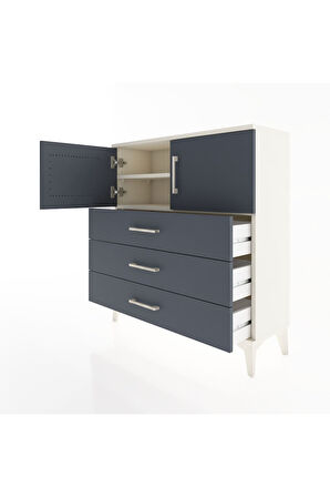 Arges Şifonyer 2 Raflı 3 Çekmeceli 2 Kapaklı 88x30x96 Aytaşı-Antrasit