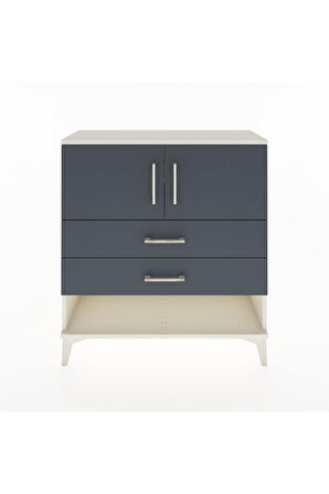 Arges Şifonyer 2 Raflı 2 Çekmeceli 2 Kapaklı 88x30x96 Aytaşı-Antrasit