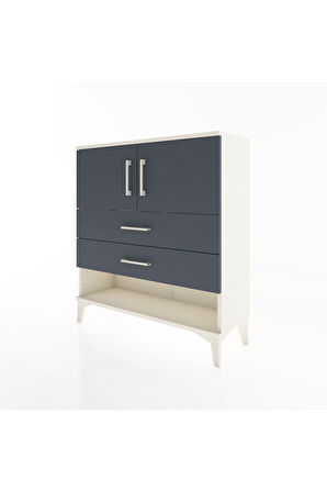Arges Şifonyer 2 Raflı 2 Çekmeceli 2 Kapaklı 88x30x96 Aytaşı-Antrasit
