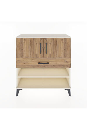 Arges Şifonyer 3 Raflı Tek Çekmeceli 2 Kapaklı 88x30x96 Aytaşı-Çam
