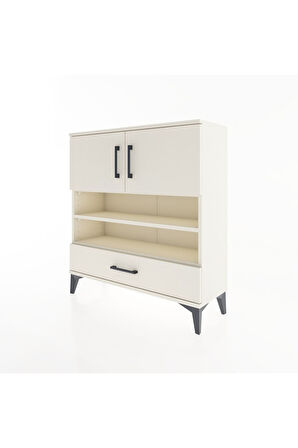 Arges Şifonyer 4 Raflı Tek Çekmeceli 2 Kapaklı 88x30x96 Aytaşı-Aytaşı