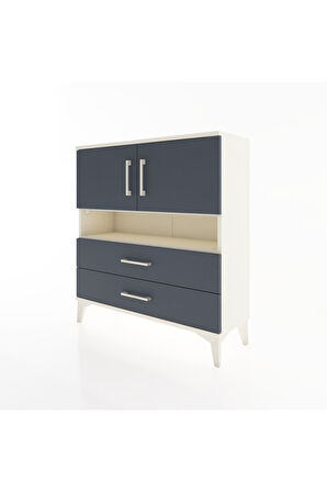 Arges Şifonyer 3 Raflı 2 Çekmeceli 2 Kapaklı 88x30x96 Aytaşı-Antrasit