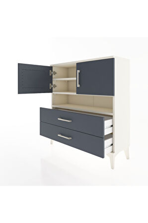 Arges Şifonyer 3 Raflı 2 Çekmeceli 2 Kapaklı 88x30x96 Aytaşı-Antrasit