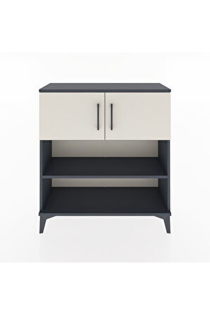 Arges Şifonyer 3 Raflı 2 Kapaklı 88x30x96 Antrasit-Aytaşı