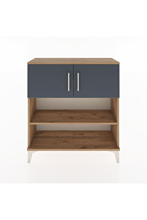 Arges Şifonyer 3 Raflı 2 Kapaklı 88x30x96 Çam-Antrasit