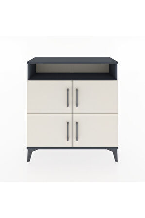 Arges Şifonyer 4 Raflı 4 Kapaklı 88x30x96 Antrasit-Aytaşı