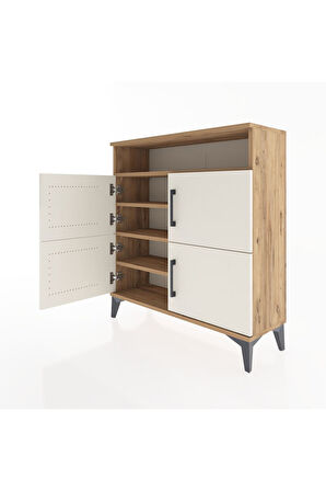 Arges Şifonyer 4 Raflı 4 Kapaklı 88x30x96 Çam-Aytaşı