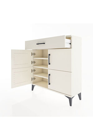 Arges Şifonyer 3 Raflı Tek Çekmeceli 4 Kapaklı 88x30x96 Aytaşı-Aytaşı