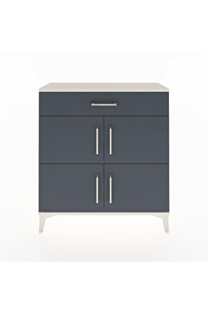 Arges Şifonyer 3 Raflı Tek Çekmeceli 4 Kapaklı 88x30x96 Aytaşı-Antrasit