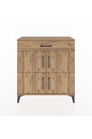 Arges Şifonyer 3 Raflı Tek Çekmeceli 4 Kapaklı 88x30x96 Çam-Çam