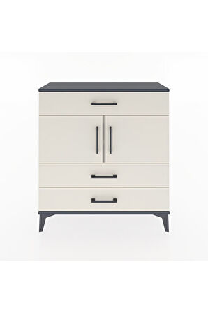 Arges Şifonyer 2 Raflı 3 Çekmeceli 2 Kapaklı 88x30x96 Antrasit-Aytaşı