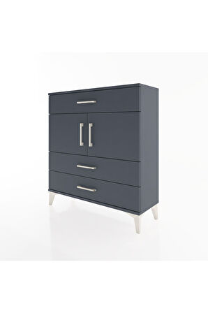 Arges Şifonyer 2 Raflı 3 Çekmeceli 2 Kapaklı 88x30x96 Antrasit-Antrasit