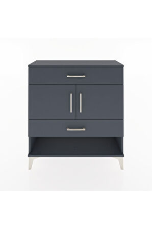 Arges Şifonyer 2 Raflı 2 Çekmeceli 2 Kapaklı 88x30x96 Antrasit-Antrasit