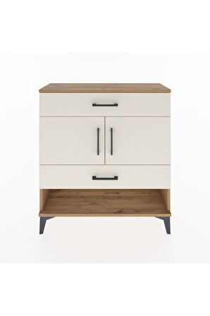 Arges Şifonyer 2 Raflı 2 Çekmeceli 2 Kapaklı 88x30x96 Çam-Aytaşı