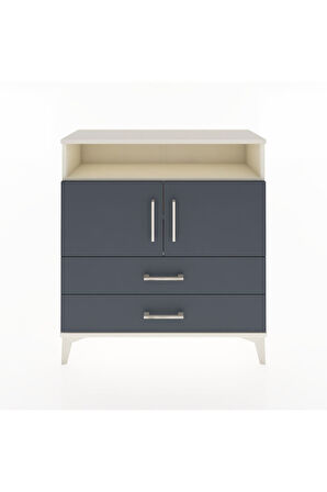 Arges Şifonyer 3 Raflı 2 Çekmeceli 2 Kapaklı 88x30x96 Aytaşı-Antrasit