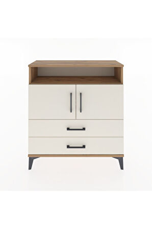 Arges Şifonyer 3 Raflı 2 Çekmeceli 2 Kapaklı 88x30x96 Çam-Aytaşı