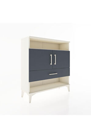Arges Şifonyer 3 Raflı Tek Çekmeceli 2 Kapaklı 88x30x96 Aytaşı-Antrasit