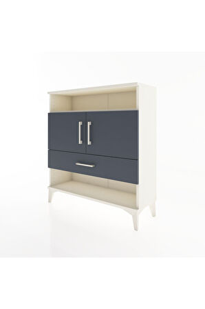 Arges Şifonyer 3 Raflı Tek Çekmeceli 2 Kapaklı 88x30x96 Aytaşı-Antrasit