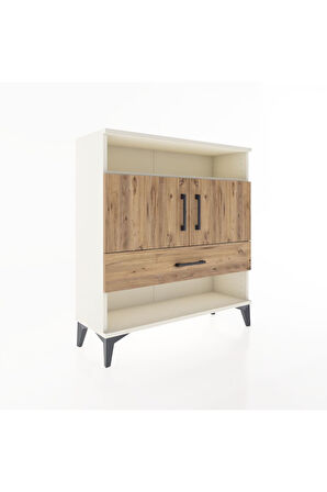 Arges Şifonyer 3 Raflı Tek Çekmeceli 2 Kapaklı 88x30x96 Aytaşı-Çam