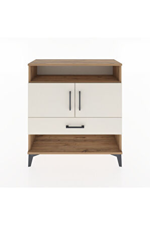 Arges Şifonyer 3 Raflı Tek Çekmeceli 2 Kapaklı 88x30x96 Çam-Aytaşı
