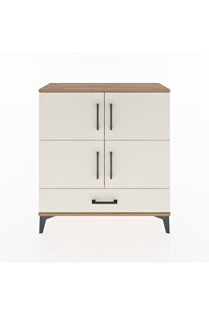 Arges Şifonyer 4 Raflı Tek Çekmeceli 4 Kapaklı 88x30x96 Çam-Aytaşı