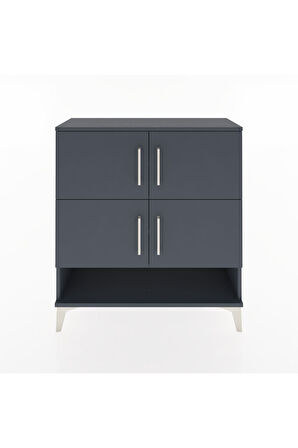 Arges Şifonyer 4 Raflı 4 Kapaklı 88x30x96 Antrasit-Antrasit