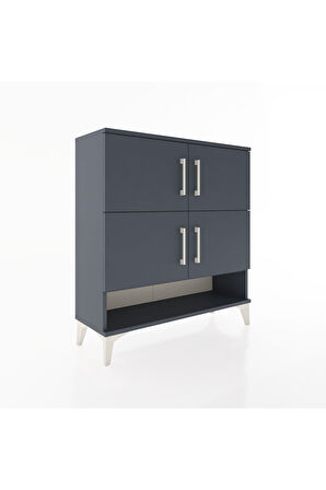 Arges Şifonyer 4 Raflı 4 Kapaklı 88x30x96 Antrasit-Antrasit