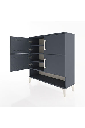 Arges Şifonyer 4 Raflı 4 Kapaklı 88x30x96 Antrasit-Antrasit